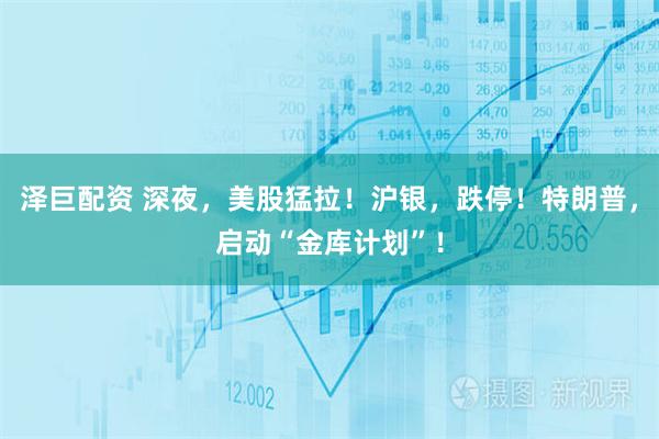 泽巨配资 深夜，美股猛拉！沪银，跌停！特朗普，启动“金库计划”！