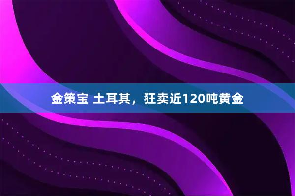 金策宝 土耳其，狂卖近120吨黄金